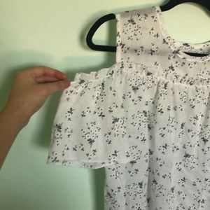 Floral cold shoulder top